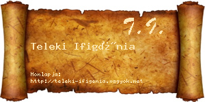 Teleki Ifigénia névjegykártya
